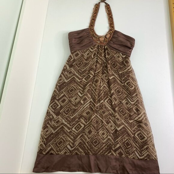 Bcbg Maxazria Brown Halter Dress Size 6 - Picture 5 of 10